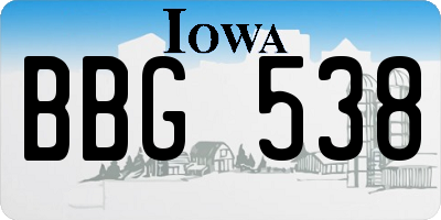 IA license plate BBG538