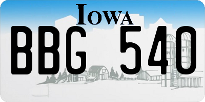 IA license plate BBG540