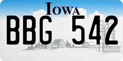 IA license plate BBG542