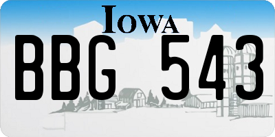 IA license plate BBG543