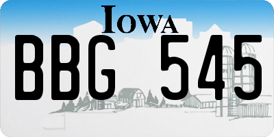 IA license plate BBG545