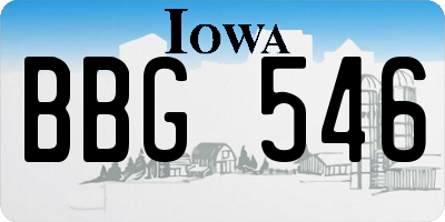 IA license plate BBG546