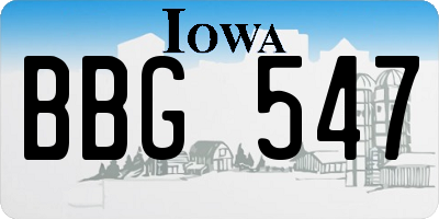 IA license plate BBG547