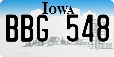 IA license plate BBG548