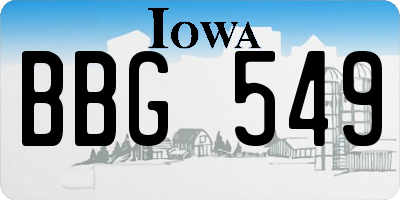 IA license plate BBG549