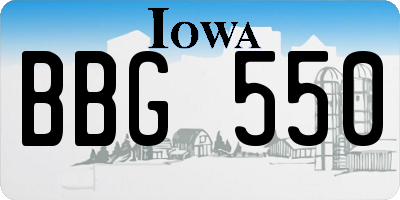 IA license plate BBG550