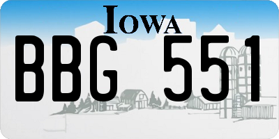 IA license plate BBG551