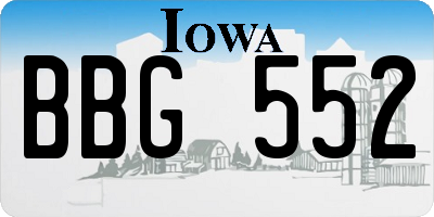 IA license plate BBG552