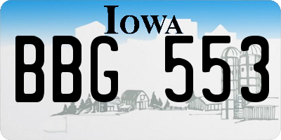 IA license plate BBG553