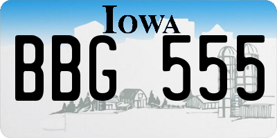 IA license plate BBG555