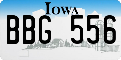 IA license plate BBG556