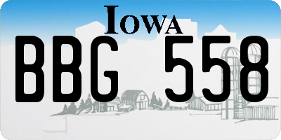 IA license plate BBG558