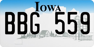 IA license plate BBG559