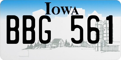 IA license plate BBG561
