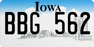 IA license plate BBG562