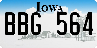 IA license plate BBG564