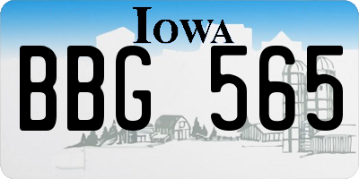 IA license plate BBG565