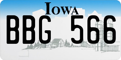 IA license plate BBG566