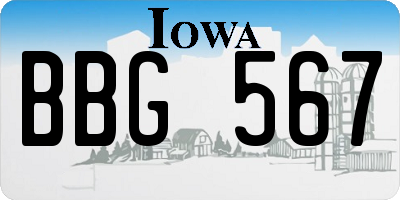 IA license plate BBG567