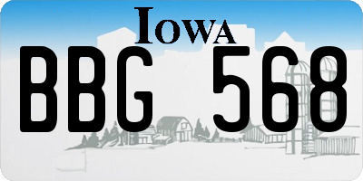 IA license plate BBG568