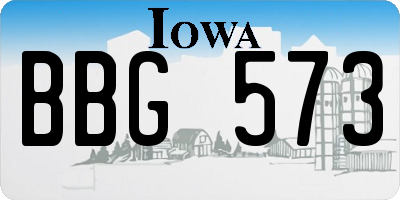 IA license plate BBG573