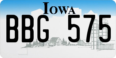 IA license plate BBG575