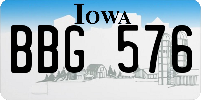 IA license plate BBG576