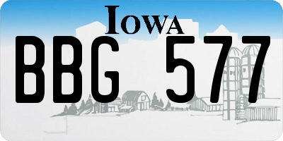 IA license plate BBG577