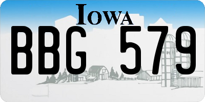 IA license plate BBG579