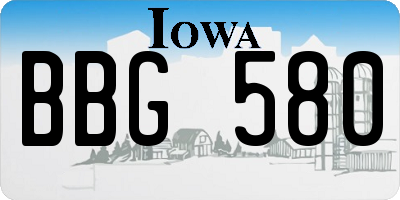 IA license plate BBG580
