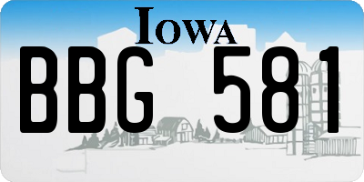 IA license plate BBG581