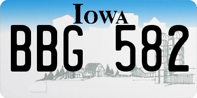 IA license plate BBG582