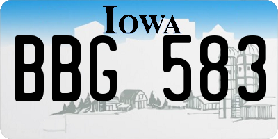 IA license plate BBG583