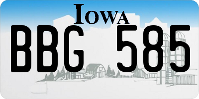 IA license plate BBG585