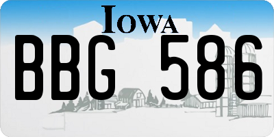 IA license plate BBG586