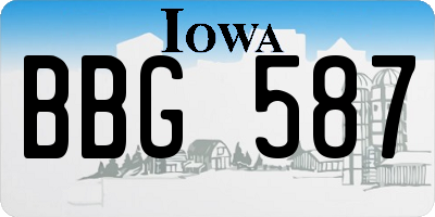IA license plate BBG587