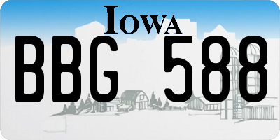 IA license plate BBG588