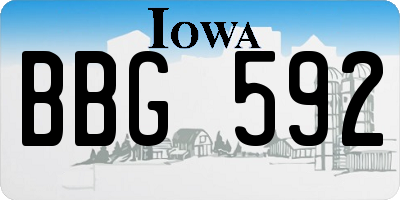 IA license plate BBG592