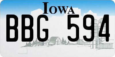 IA license plate BBG594