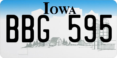 IA license plate BBG595