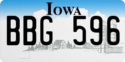 IA license plate BBG596
