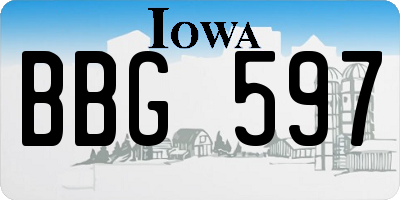 IA license plate BBG597