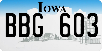 IA license plate BBG603