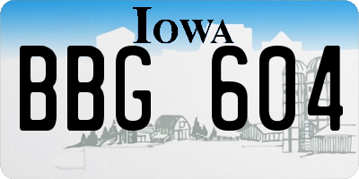 IA license plate BBG604
