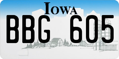 IA license plate BBG605