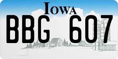 IA license plate BBG607