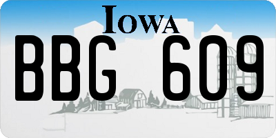 IA license plate BBG609