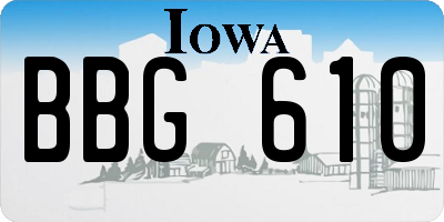 IA license plate BBG610