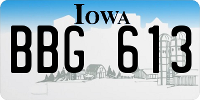 IA license plate BBG613