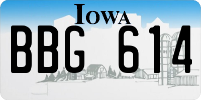 IA license plate BBG614